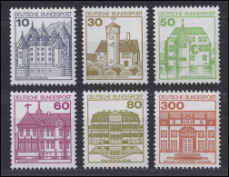 913II Ff Burgen Und Schlösser Letterset 6 Werte Kompletter Satz, Postfrisch ** - Unused Stamps