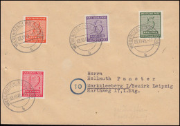 116Y Ziffer WZ.Y Steigend Mit 117-119X Als Satz-Brief WIEDERITZSCH 3.10.45 - Storia Postale