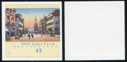 2584 Fürth Selbstklebend NEUTRALE Folie, 10 Einzelmarken, Alle ** - Unused Stamps