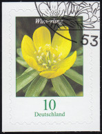 3430 Blume Winterling 10 Cent, Selbstklebend Auf Neutraler Folie, O - Oblitérés