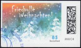 3730 Friedvolle Weihnachten, Selbstklebend Auf Neutraler Folie, EV-O Bonn - Oblitérés