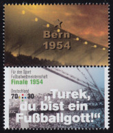 3380 Fußball-WM Turek Fußballgott 70 Cent + Zierfeld Aus MH 109, ** - Ongebruikt