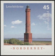 2875 Leuchtturm Norderney, Selbstklebend NEUTRALE Folie, Set 10 Stück, Alle ** - Ungebraucht