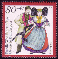 1757 Wohlfahrt Deutsche Trachten 80+40 Pf Bückeburg ** - Unused Stamps