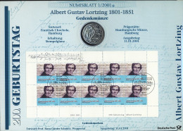 2163 Albert Gustav Lortzing - Numisblatt 1/2001 - Sobres Numismáticos