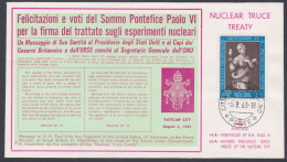 Vatican 1963 Private Cover Nuclear Truce Treaty, Kennedy, Macmillan, Khrushchev, Atom Bomb, Christianity - Cartas & Documentos