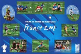 Bloc N°110 Coupe Du Monde De Rugby  Année 2007 Classeur Bordeaux - Mint/Hinged