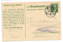 71 - 55 - Entier Postal Chemins De Fer Fédéraux  Cachet à Date Bulle 1917 - Postwaardestukken