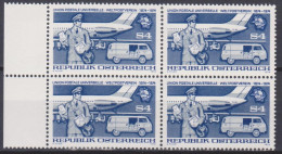 1974 , Mi 1467 ** (5) -  4er Block Postfrisch - 100 Jahre Weltpostverein , Briefträger - Ongebruikt