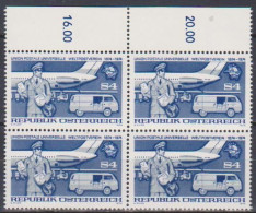 1974 , Mi 1467 ** (6) -  4er Block Postfrisch - 100 Jahre Weltpostverein , Briefträger - Nuevos