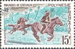 Polynésie Poste Obl Yv: 49 Mi:70 Course De Chevaux (Obli. Ordinaire) - Gebruikt