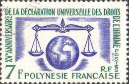 Polynésie Poste Obl Yv: 25 Mi:31 Déclaration Universelle Des Droits De L'Homme (cachet Rond) - Usados