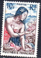 Polynésie Poste Obl Yv:  9 Mi:8 Jeune Fille Au Coquillages (Beau Cachet Rond) - Used Stamps