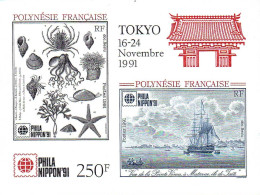 Polynésie Bloc N** Yv:18 Mi:18 Phila Nippon'91 Tokyo - Hojas Y Bloques