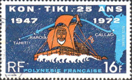 Polynésie Avion Obl Yv: 64 Mi:156 Radeau Kon Tiki (cachet Rond) - Oblitérés