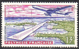 Polynésie Avion Obl Yv:  5 Mi:19 Aérodrome De Papeete Faaa (TB Cachet Rond) - Usati