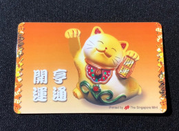 Mint Singapore Nets Flashpay EZ Link Transport Metro Train Subway Card, Lucky Cat, Set Of 1 Mint Card - Singapur