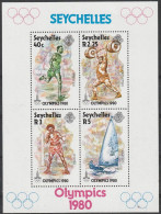 Seychellen: 1980, Blockausgabe: Mi. Nr. 14, Olympische Sommerspiele, Moskau. **/MNH - Verano 1980: Moscu