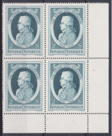 1974 , Mi 1470 ** (3) -  4er Block Postfrisch - 175. Todestag Von Carl Ditters Von Dittersdorf - Unused Stamps
