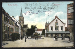 CPA Sulz, La Place Du Marché Avec Gasthof Et Fontaine  - Other & Unclassified