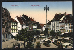 CPA Mülhausen, Hôtel De Villeplatz Avec Markt  - Otros & Sin Clasificación