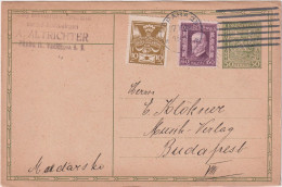 * CZECHOSLOVAKIA > 1928 POSTAL HISTORY > Stationary Card From Praha To Budapest, Hungary - Covers & Documents