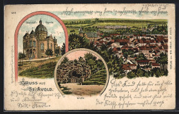 Lithographie St. Avold, Vue Partielle, Mariahilf-Kapelle, Grotte  - Saint-Avold