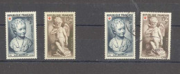 Yvert 876-877 - Croix Rouge - Houdon - Falconnet - 2 Timbres Neufs Sans Traces De Charnières + 2 Timbres Oblitérés - Unused Stamps