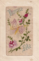Carte Brodée Papillon  Silk Card Butterfly - Papillons