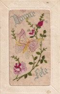 Carte Brodée Papillon  Silk Card Butterfly - Butterflies