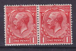 Great Britain 1912 Mi. 128 X, 1 Pence King George V., Horizontal Pair Paare, MH* (2 Scans) - Nuevos