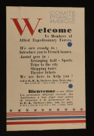 ( Nantes WW2 Guerre 39-45 U.S. ARMY ) Affiche Comité France-Amérique WELCOME TO MEMBERS OF ALLIED...1944 - Affiches