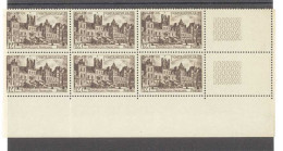 Yvert 878 - Fontainebleau - Bloc De 6 Timbres Neufs Sans Traces De Charnières - Bord De Feuille - Unused Stamps