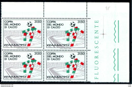 Calcio Italia '90 Lire 3.150  Varietà Fondo Verde - Plaatfouten En Curiosa