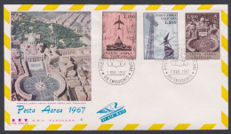 Vatican 1967 Private FDC St. Peter's Basilica, Airmail, Aeroplane, Airplane, Christian, Christianity, First Day Cover - Cartas & Documentos
