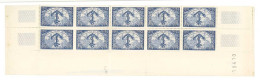 Yvert 881 - Navette Textile - Bloc De 10 Timbres Neufs Sans Traces De Charnières - Bord De Feuille - Neufs