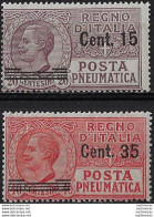 1927 Italia Pneumatica Nuovi Valori 2v. Mc MNH Sassone N. 10/11 - Otros & Sin Clasificación