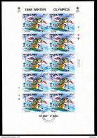 BHUTAN 1972 FDC Disney Full Sheet (10x50 Ch) Slalom Winter Calgary Olympics First Day Cover Bhoutan - Bhutan