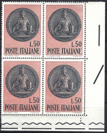 1969 Italia 1108 Ragioneria Dello Stato Quartina Angolo Mnh** - 1961-70: Mint/hinged