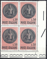 1969 Italia 1108 Ragioneria Dello Stato Quartina Angolo Mnh** - 1961-70: Ungebraucht