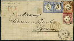 DP TÜRKEI V 19,20  Paar,21a BRIEF, 10.2.1873, 1 Gr., 2 Gr. Im Waagerechten Paar Und 21/2 Gr. Großer Brustschild Auf Brie - Deutsche Post In Der Türkei