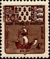 SPM Taxe N** Yv:73 Mi:73 Armoiries (Dent(s) 1 Peu Courte) - Postage Due