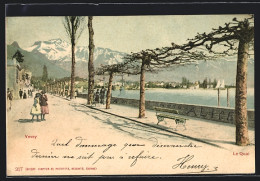 AK Vevey, Le Quai Mit Spaziergängern  - Vevey