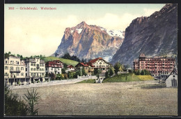 AK Grindelwald, Teilansicht Mit Wetterhorn  - Grindelwald