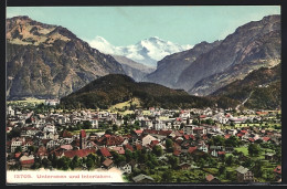 AK Unterseen, Ortsansicht Mit Interlaken  - Unterseen