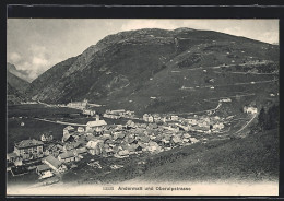 AK Andermatt, Gesamtansicht Mit Oberalpstrasse  - Andermatt