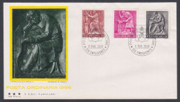 Vatican City 1966 Private FDC Pope Paul VI, Rutelli, Sculpture, Religious Art, Christian, Christianity, First Day Cover - Brieven En Documenten