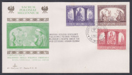 Vatican City 1966 Private FDC Pope Paul VI, Millenium Of Christian Poland, Christianity, First Day Cover - Covers & Documents