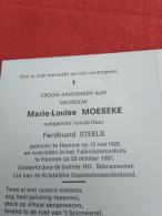 Doodsprentje Marie Louise Moeseke / Hamme 13/5/1905 - 23/10/1987 ( Ferdinand Steels ) - Godsdienst & Esoterisme