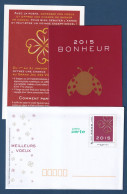 France - Enveloppe Meilleurs Vœux - Bonheur - Bonne Année - Pour Le Jeu Des Vœux - 2015 - PAP: Sonstige (1995-...)